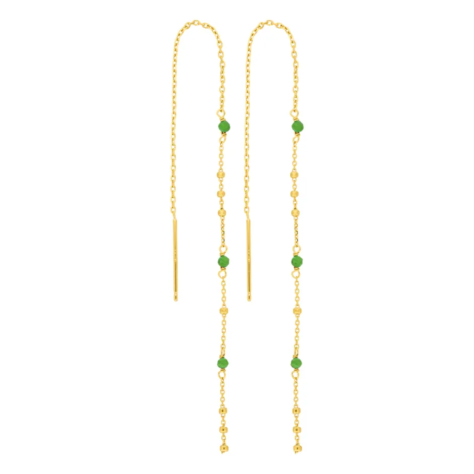 ohrhnger_flying_gems_grne_0-1.webp Ohrhänger Flying Gems, Grüner Achat, 18 K Gelbgold vergoldet-LEAF Discount