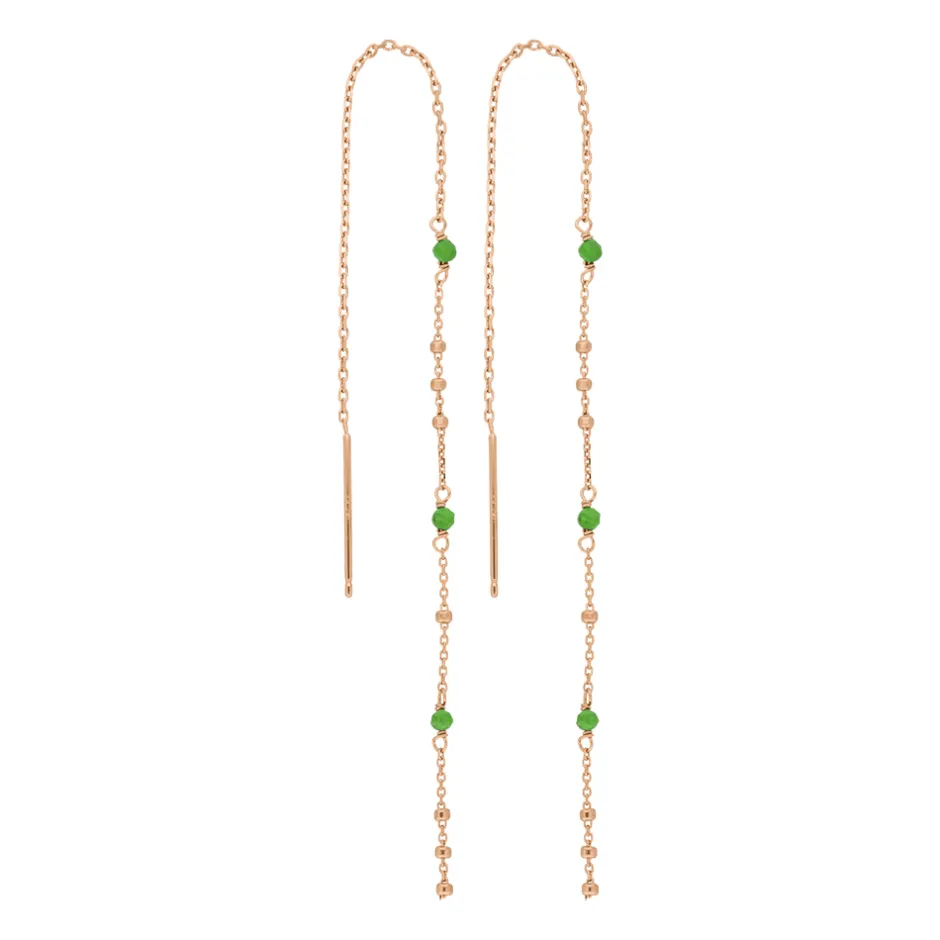 ohrhnger_flying_gems_grne_0-2.webp Ohrhänger Flying Gems, Grüner Achat, 18 K Rosegold vergoldet-LEAF Sale