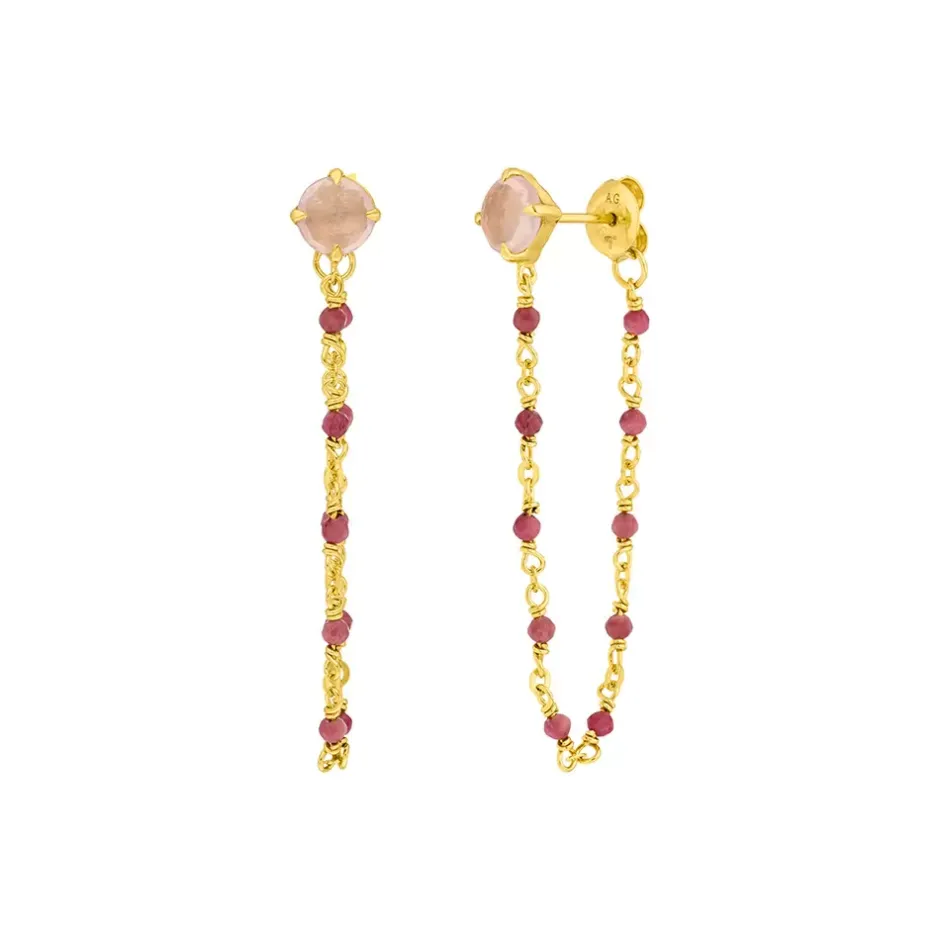 ohrhnger_flying_gems_rose_0-1.webp Ohrhänger Flying Gems, Rosenquarz, 18 K Gelbgold vergoldet-LEAF Hot