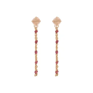 Ohrhänger Flying Gems, Rosenquarz, 18 K Rosegold vergoldet-LEAF Sale