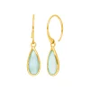 Ohrhänger Gem Drop, Aqua Chalzedon, 18 K Gelbgold vergoldet-LEAF Hot