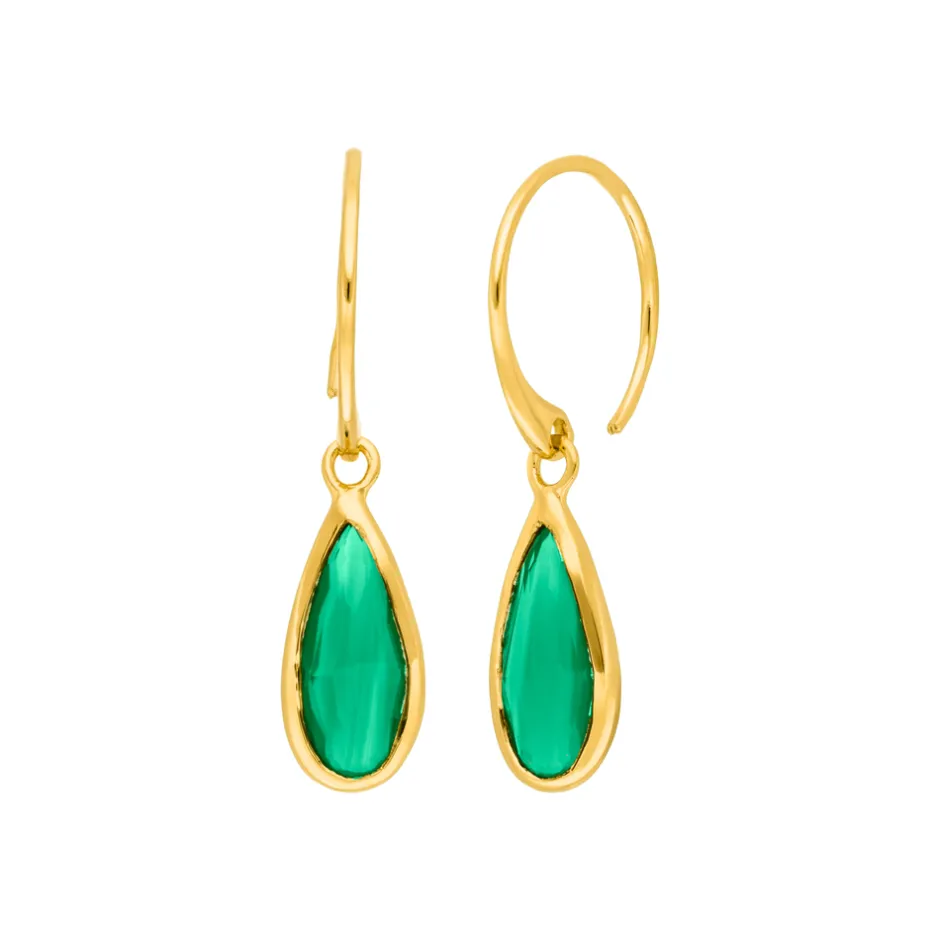 ohrhnger_gem_drop_grner_a_0-1.webp Ohrhänger Gem Drop, Grüner Achat, 18 K Gelbgold vergoldet-LEAF Discount