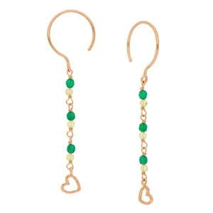 Ohrhänger Grüner Achat, 18 K Rosegold vergoldet-LEAF Clearance