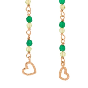 Ohrhänger Grüner Achat, 18 K Rosegold vergoldet-LEAF Clearance
