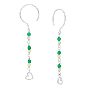 Ohrhänger Grüner Achat, 925 Sterlingsilber-LEAF New