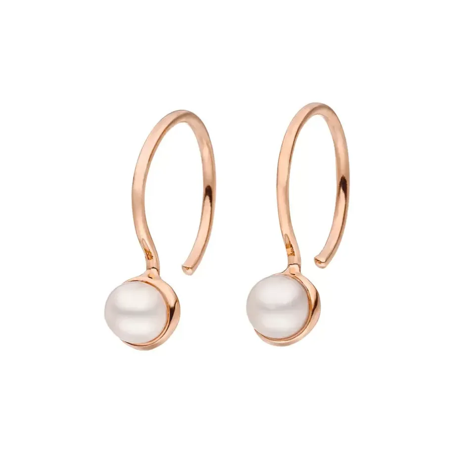 ohrhnger_mit_perle__k_ros_0.webp Ohrhänger mit Perle, 18 K Roségold vergoldet-LEAF Outlet