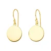 Ohrhänger Plättchen 1,4 cm poliert, 18 K Gelbgold vergoldet-LEAF Fashion