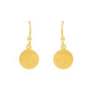 Ohrhänger Plättchen klein, 18 K Gelbgold vergoldet-LEAF Fashion
