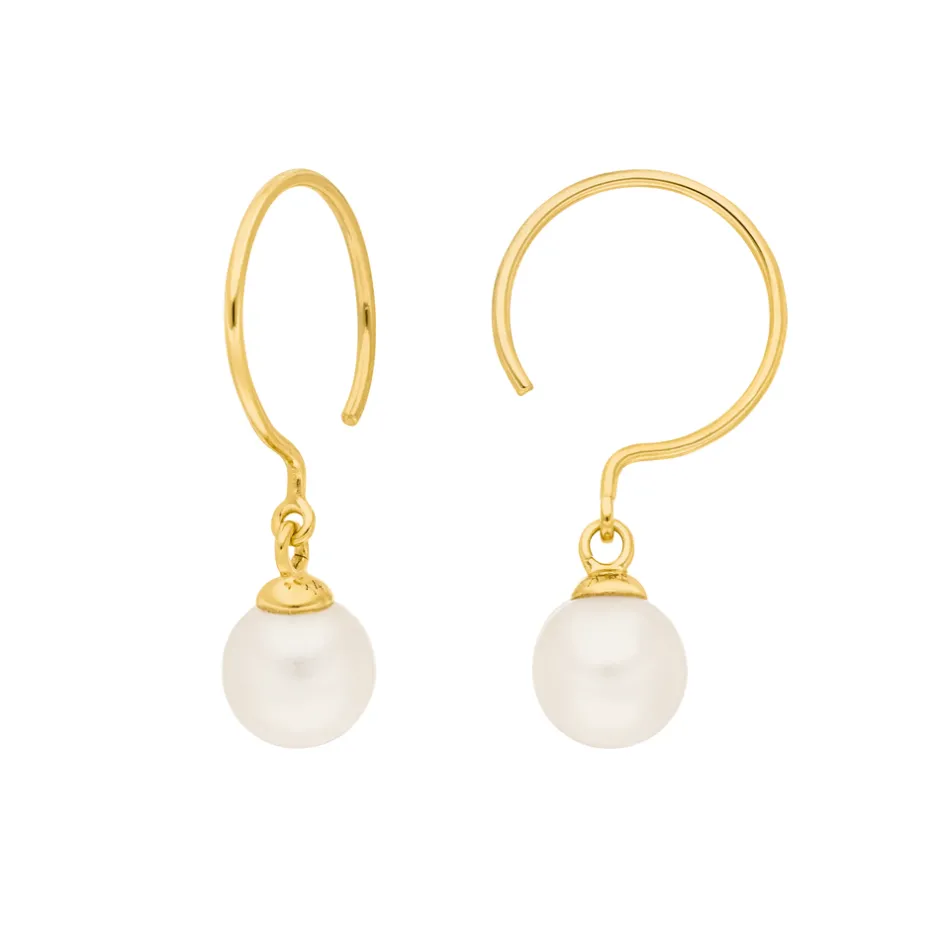 ohrhnger_single_pearls__k_0-1.webp Ohrhänger Single Pearls, 14 Karat Gelbgold-LEAF Hot