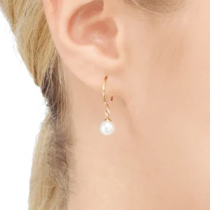 Ohrhänger Single Pearls, 14 Karat Weißgold-LEAF Best