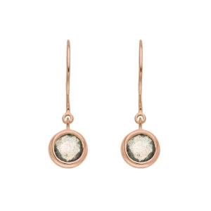 Ohrhänger Solitär, Labradorit, 18 K Rosegold vergoldet-LEAF Clearance