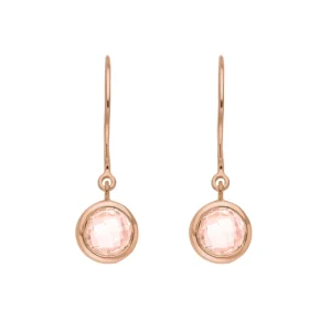 Ohrhänger Solitär, Rosenquarz, 18 K Rosegold vergoldet-LEAF Outlet