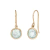 Ohrringe Blauer Topas, 14 Karat Rosegold-LEAF New
