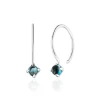Ohrringe Cabochon, Blaue Topas, 14 Karat Weißgold-LEAF Outlet