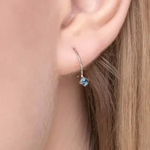 Ohrringe Cabochon, Blaue Topas, 14 Karat Weißgold-LEAF Outlet
