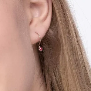 Ohrringe Cabochon, Rubin, 14 Karat Rosegold-LEAF Sale