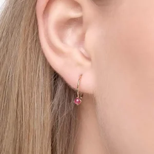 Ohrringe Cabochon, Rubin, 14 Karat Gelbgold-LEAF Clearance