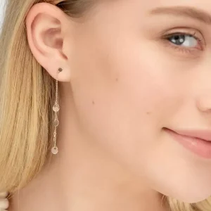 Ohrringe Platelet Kette, 14 Karat Rosegold-LEAF Clearance