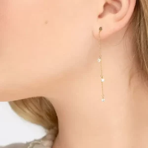 Ohrringe PURE Chain mit Diamanten, 18 Karat Gelbgold-LEAF Discount