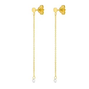 Ohrringe PURE Kette, 18 Karat Gelbgold-LEAF Online