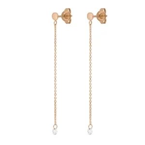 Ohrringe PURE Kette, 18 Karat Rosegold-LEAF New
