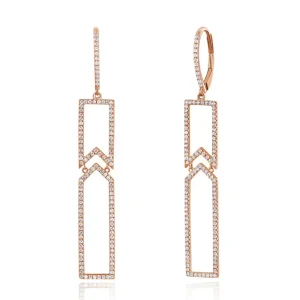 Ohrringe Unique mit Diamanten, 18 Karat Rosegold-LEAF Hot