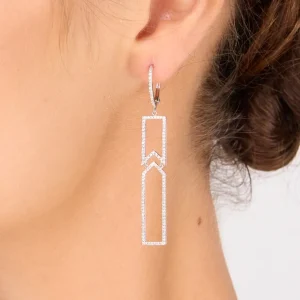 Ohrringe Unique mit Diamanten, 18 Karat Weißgold-LEAF Online
