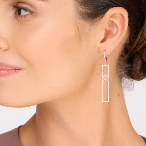 Ohrringe Unique mit Diamanten, 18 Karat Rosegold-LEAF Hot