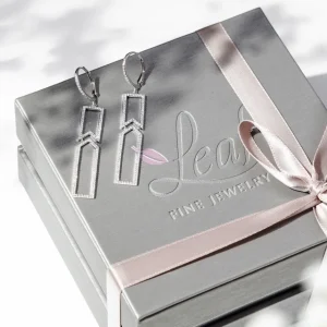 Ohrringe Unique mit Diamanten, 18 Karat Rosegold-LEAF Hot
