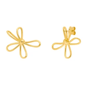 Ohrstecker Blossom, groß, 18 K Gelbgold vergoldet-LEAF Hot