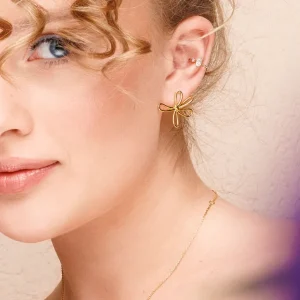 Ohrstecker Blossom, groß, 18 K Rosegold vergoldet-LEAF Online