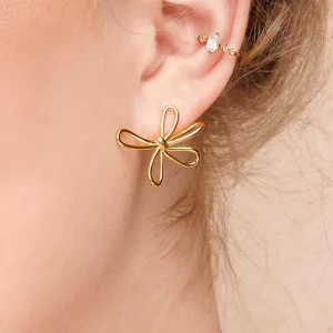 Ohrstecker Blossom, groß, 18 K Rosegold vergoldet-LEAF Online