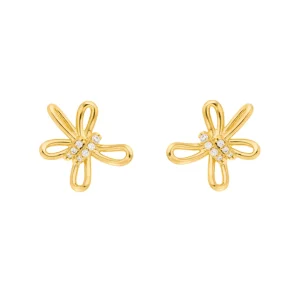 Ohrstecker Blossom, klein, 18 K Gelbgold vergoldet-LEAF New