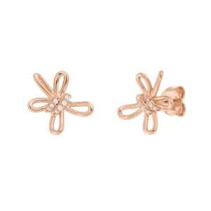 Ohrstecker Blossom, klein, 18 K Rosegold vergoldet-LEAF New