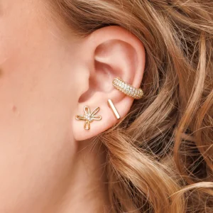 Ohrstecker Blossom, klein, 18 K Rosegold vergoldet-LEAF New