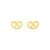 Ohrstecker Brezn, 18 K Gelbgold vergoldet-LEAF New