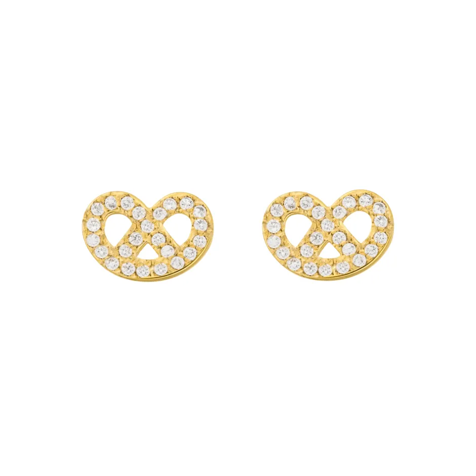 ohrstecker_brezn_mit_zirk_1-1.webp Ohrstecker Brezn mit Zirkonia, 18 K Gelbgold vergoldet-LEAF New