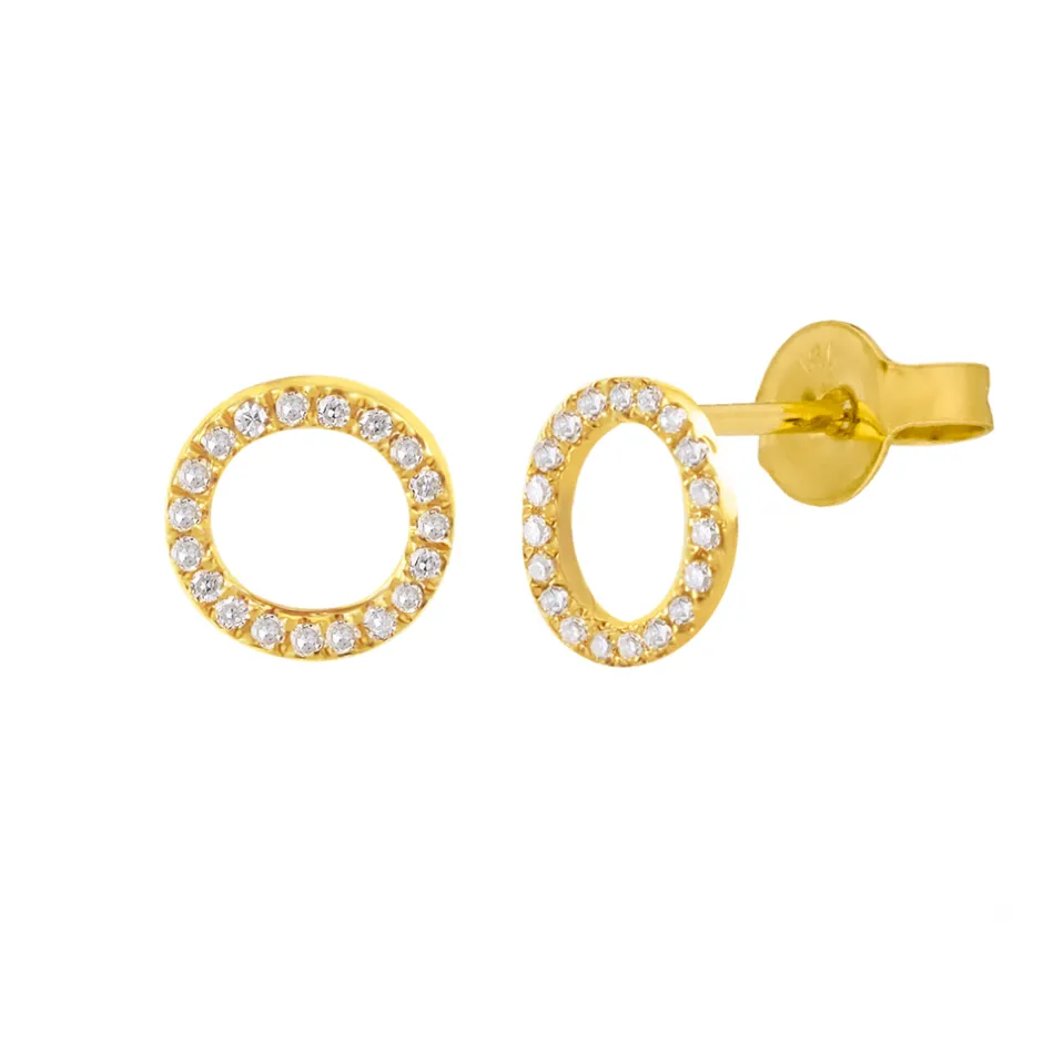 ohrstecker_circle_mit_dia_0-2.webp Ohrstecker Circle mit Diamanten, 18 Karat Gelbgold-LEAF Clearance