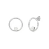 Ohrstecker Circle mit Perle, 925 Sterlingsilber-LEAF New