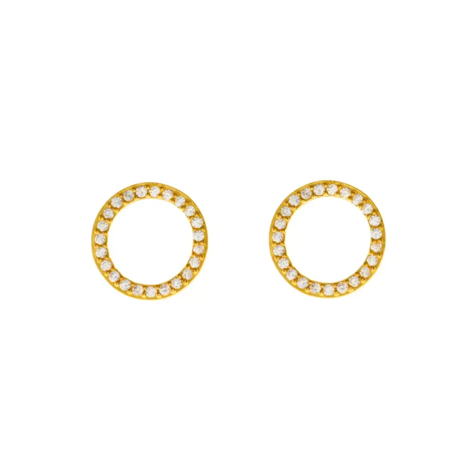 ohrstecker_circle_of_life_0-1.webp Ohrstecker Circle Of Life mit Zirkonia, 18 K Gelbgold vergoldet-LEAF New