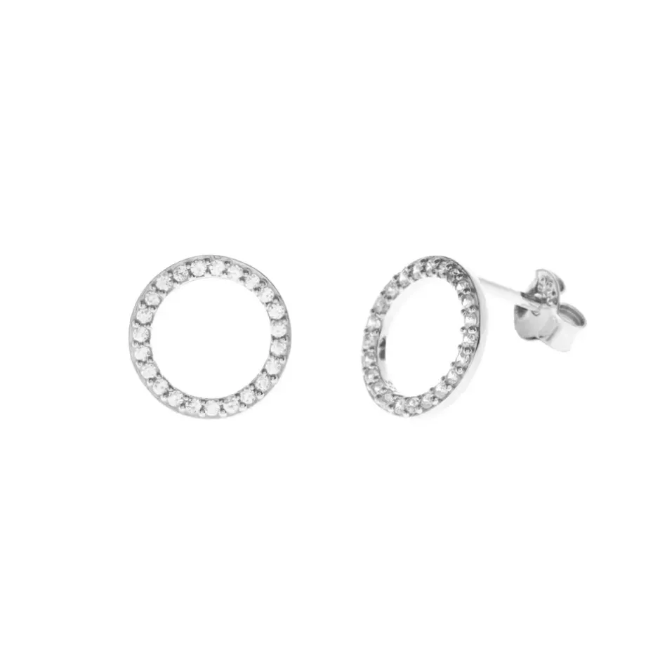 ohrstecker_circle_of_life_1.webp Ohrstecker Circle Of Life mit Zirkonia, 925 Sterlingsilber-LEAF Clearance