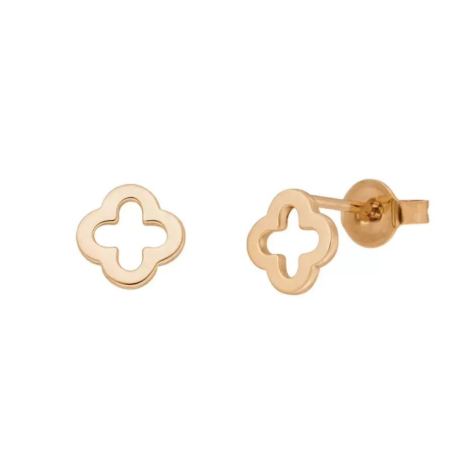 ohrstecker_clover__karat__0-1.webp Ohrstecker Clover, 14 Karat Rosegold-LEAF Fashion