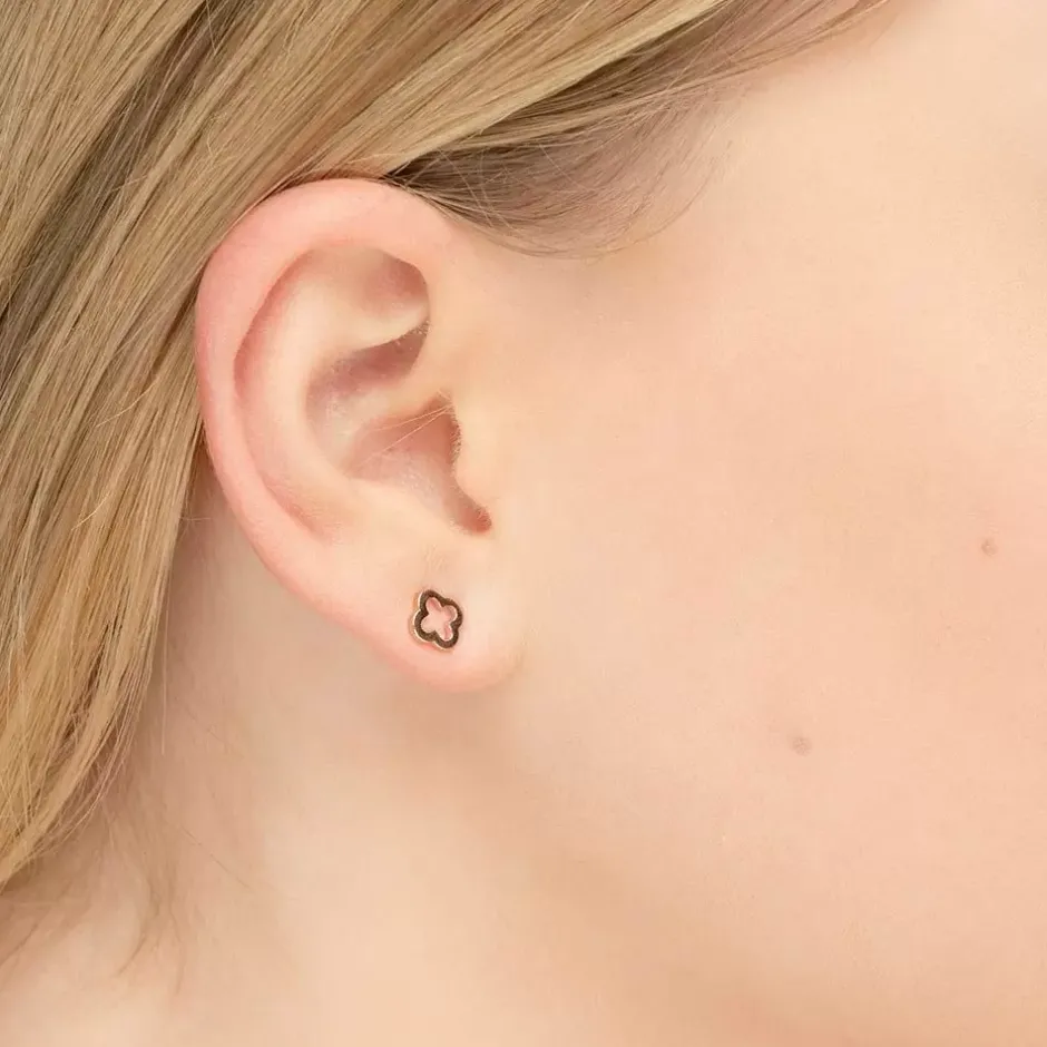 ohrstecker_clover__karat__1-1.webp Ohrstecker Clover, 14 Karat Rosegold-LEAF Fashion