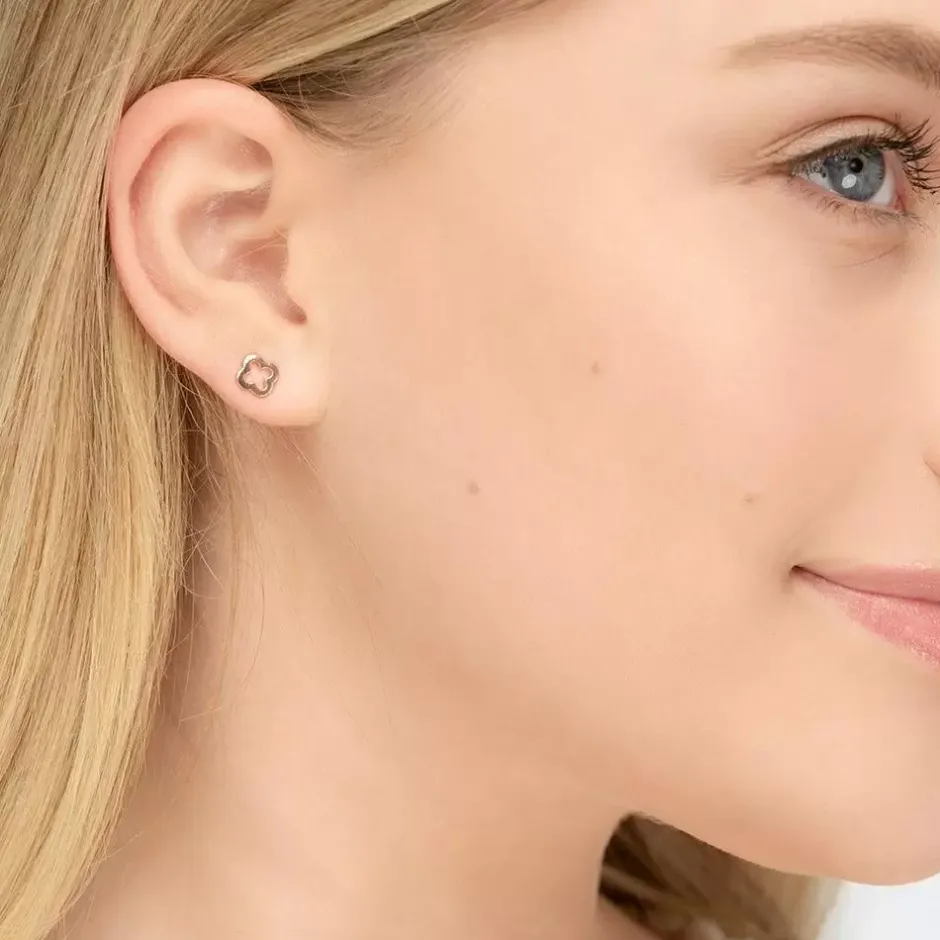 ohrstecker_clover__karat__2-1.webp Ohrstecker Clover, 14 Karat Rosegold-LEAF Fashion