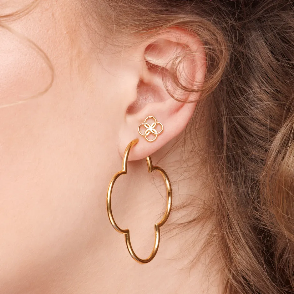 ohrstecker_clover_charm___2-1.webp Ohrstecker Clover Charm, 18 K Gelbgold vergoldet-LEAF Online