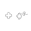 Ohrstecker Clover mit Diamanten, 18 Karat Weißgold-LEAF Best