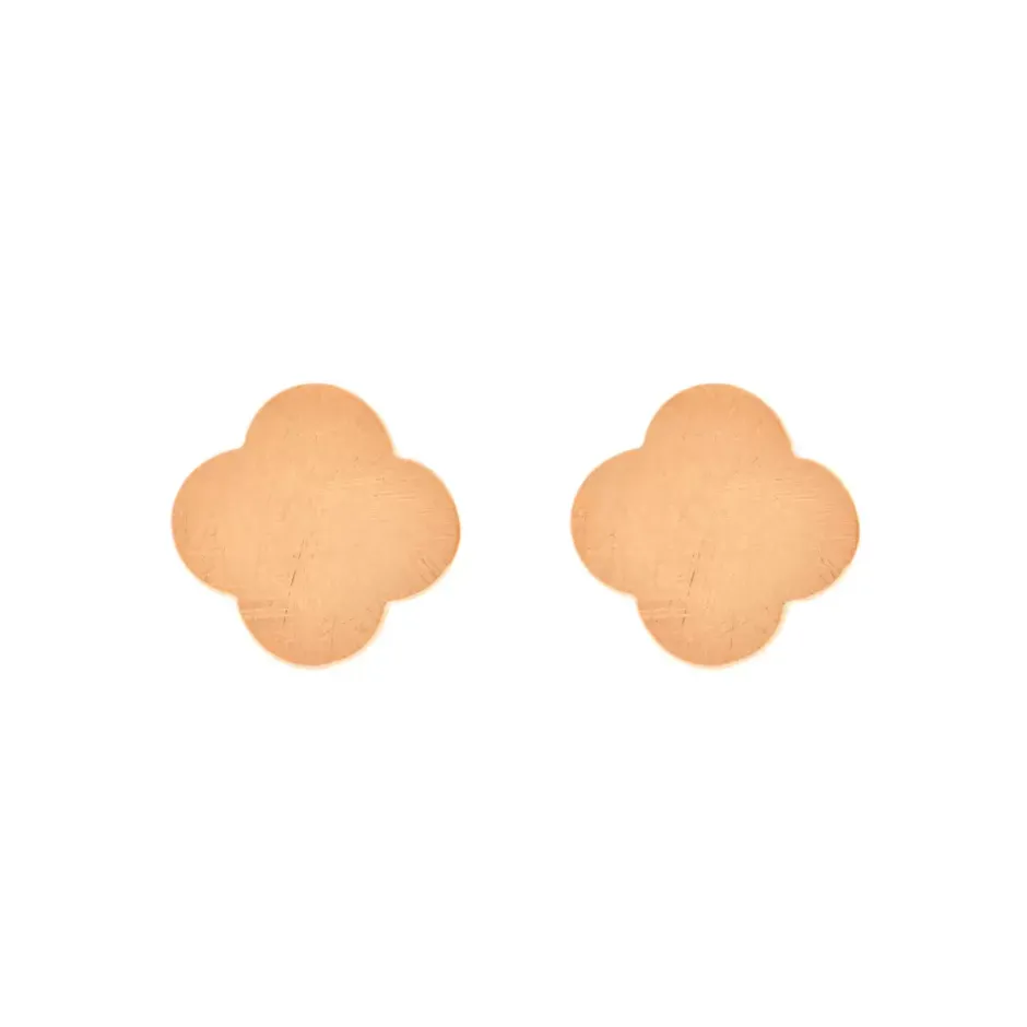 ohrstecker_cloverdisc_mat_0.webp Ohrstecker Clover-Disc, matt, 18 K Rosegold vergoldet-LEAF New