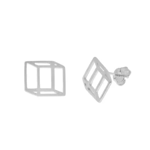 Ohrstecker Cube matt, 925 Sterlingsilber-LEAF Online