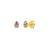 Ohrstecker Drop, Amethyst, 18 K Gelbgold vergoldet-LEAF Hot
