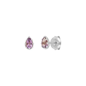 Ohrstecker Drop, Amethyst, 925 Sterlingsilber-LEAF New